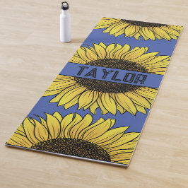 モノグラム無地の名のひまわり ヨガマット