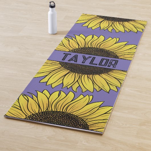 モノグラム無地の名のひまわり ヨガマット (インサイチュ)