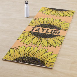 モノグラム無地の名のひまわり ヨガマット