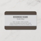 モノグラム無地の濃いトープの背景 名刺 (裏面)