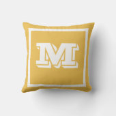 モノグラム無地の黄金ゴールドカスタム クッション (裏面)