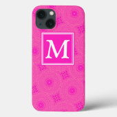 モノグラム熱ピンクの円のパターンCase-Mate iPhone Case-Mate iPhoneケース (裏面)