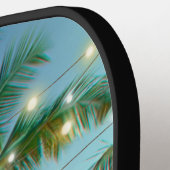 モノグラム熱帯ビーチヤシの木の文字列ライト ピックルボールラケット (左詳細)