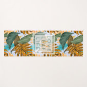 モノグラム熱帯葉植物の葉柄 ヨガマット (正面(横))