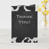 モノグラム牛の白黒 カード (黄色い花)