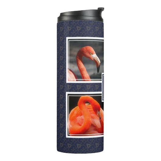 モノグラム独自のフォトコラージュブルーを追加 タンブラー (回転左)