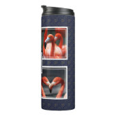 モノグラム独自のフォトコラージュブルーを追加 タンブラー (回転右)