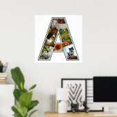 モノグラム独自の6カスタム枚の写真コラージュを作成 ポスター (ホームオフィス)