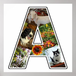 モノグラム独自の6カスタム枚の写真コラージュを作成 ポスター