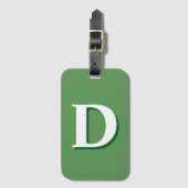 モノグラム独身のグリーンと白の荷物タグ ラゲッジタグ (正面縦)