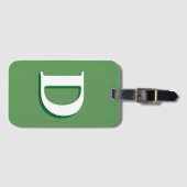 モノグラム独身のグリーンと白の荷物タグ ラゲッジタグ (正面横)