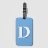 モノグラム独身のブルーとホワイトラゲージタグ ラゲッジタグ (正面縦)