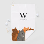 モノグラム猫 ゴルフタオル (インサイチュ)