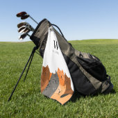 モノグラム猫 ゴルフタオル (グリーン)