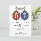 モノグラム王室のカップルウェディングシャワー招待状 招待状 (スタンド正面)