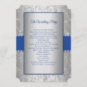 モノグラム王室のブルーシルバー結婚式 プログラム (裏面)