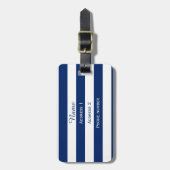 モノグラム王室のブルーストライプの ラゲッジタグ (正面縦)