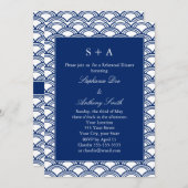 モノグラム王室のブルーセイガイハ模様リハーサル 招待状 (正面/裏面)