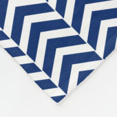 モノグラム王室のブルー（オレンジの山形パターン） フリースブランケット (角)