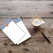 モノグラム王室のブルー(オレンジの山形パターン) ポストイット