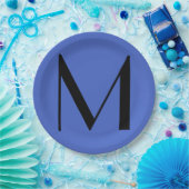 モノグラム王室の深いブモダンラック名の追加イニシャル ペーパープレート (パーティー)