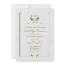 モノグラム王室の金ゴールドクレスト結婚グリーナリー