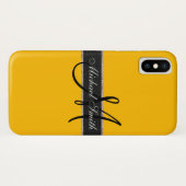 モノグラム琥珀色の背景 Case-Mate iPhoneケース (裏面(横))
