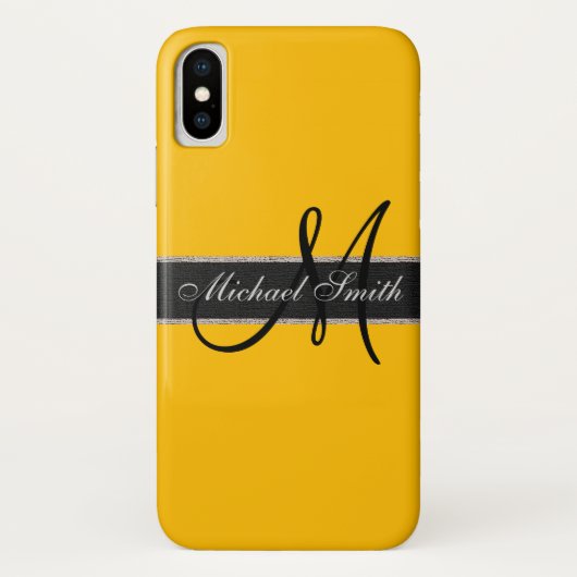 モノグラム琥珀色の背景 Case-Mate iPhoneケース (裏面)