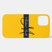 モノグラム琥珀色の背景 Case-Mate iPhoneケース (裏面 (横))