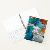 モノグラム瑪瑙の水カラー銀ターコイズオレンジ ノートブック (内部)