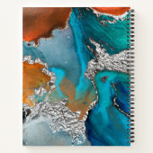 モノグラム瑪瑙の水カラー銀ターコイズオレンジ ノートブック (裏面)