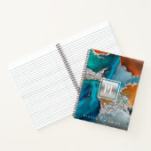 モノグラム瑪瑙の水カラー銀ターコイズオレンジ ノートブック (内部)