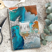 モノグラム瑪瑙の水カラー銀ターコイズオレンジ プランナー手帳