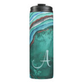 モノグラム瑪瑙ジオードブルーグリーン銅 タンブラー (正面)