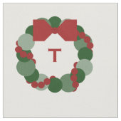 モノグラム生地を使用した幾何学的クリスマスリース ファブリック (クローズアップ)