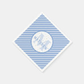 モノグラム男の赤ちゃんブルー スタンダードカクテルナプキン (角)