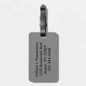 モノグラム男らしエグゼクティブスタイル – シルバーグレー ラゲッジタグ (裏面縦)