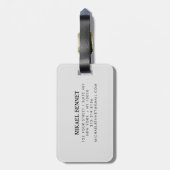 モノグラム男らしエグゼクティブスタイル – シルバーメタル ラゲッジタグ (裏面縦)