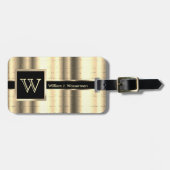 モノグラム男らしエグゼクティブスタイル-フェイク金ゴールド ラゲッジタグ (正面横)