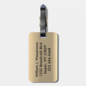 モノグラム男らしエグゼクティブスタイル-フェイク金ゴールド ラゲッジタグ (裏面縦)
