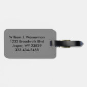 モノグラム男らしエグゼクティブスタイル – ブラックレザー ラゲッジタグ (裏面横)