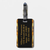 モノグラム男らしエグゼクティブスタイル-金ゴールドメタル ラゲッジタグ (裏面縦)