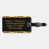 モノグラム男らしエグゼクティブスタイル-金ゴールドメタル ラゲッジタグ (裏面横)