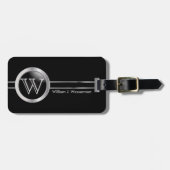 モノグラム男らしエグゼクティブブラックスタイル ラゲッジタグ (正面横)