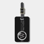 モノグラム男らしエグゼクティブブラックスタイル ラゲッジタグ (正面縦)
