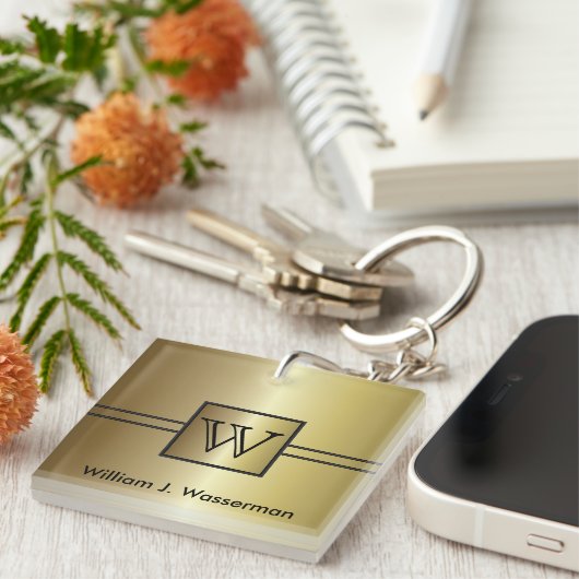 モノグラム男らしエグゼクティブ キーホルダー (正面右)