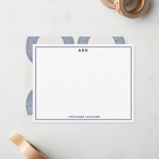 モノグラム留パーソナライズされた置ノテ名門私立校風のカード ノートカード (正面/裏面インサイチュ)