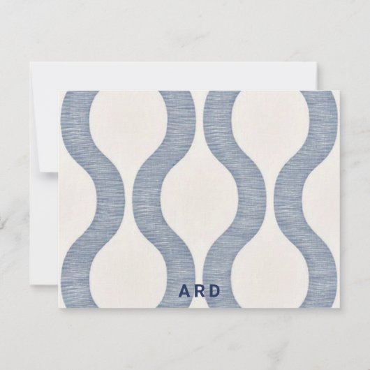 モノグラム留パーソナライズされた置ノテ名門私立校風のカード ノートカード (裏面)