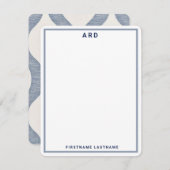 モノグラム留パーソナライズされた置名門私立校風の サンキューカード (正面/裏面)