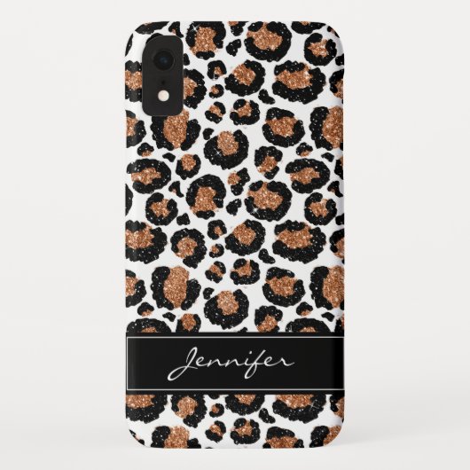 モノグラム白と金箔のチータパターン Case-Mate iPhoneケース (裏面)